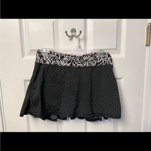 Lululemon Women’s Polka Dot Tennis Skirt – Black, Ruffle Back,  Size 4